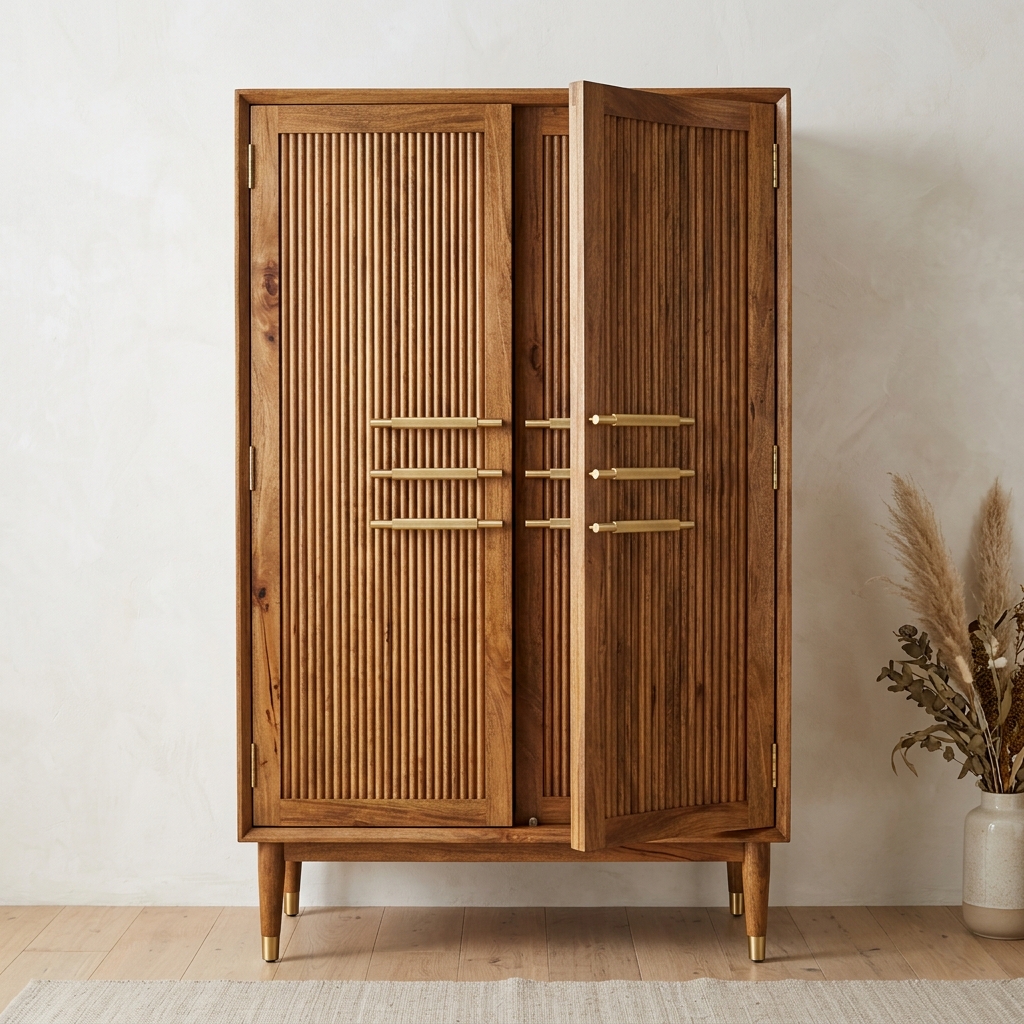 Elegant solid mango wood cabinet